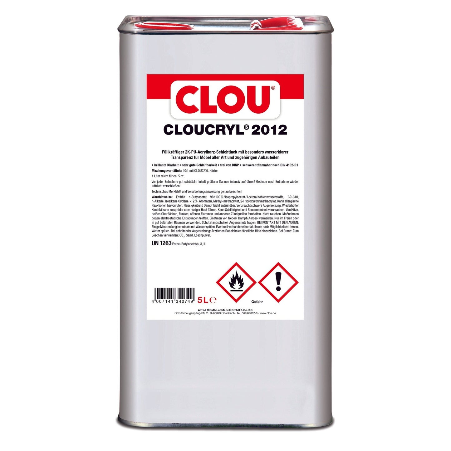 Cloucryl 2012 Clear Lacquer - 5L